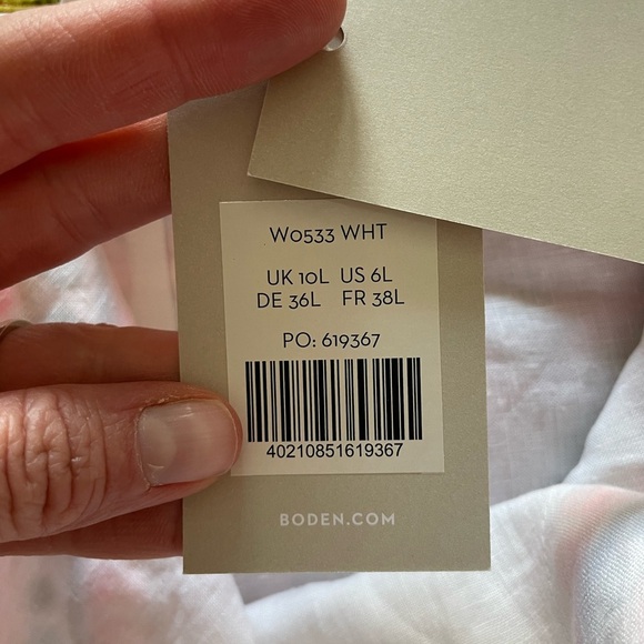 Boden White Linen Embroidered Swim Cover - Picture 8 of 12